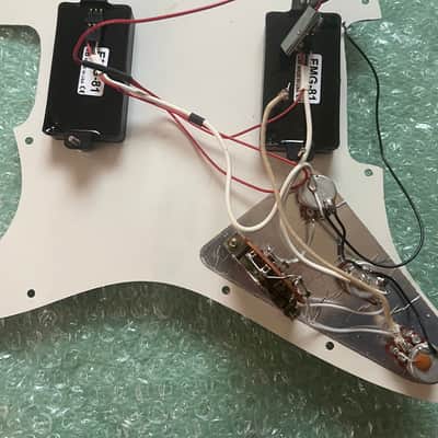 EMG KH21 Kirk Hammett HH Pre-Wired Loaded Pickguard 2010s - Black/White Pearl image 2