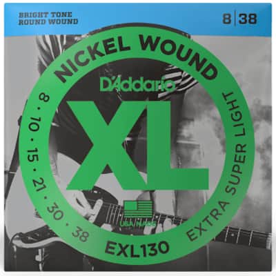 D'Addario XL Nickel Electric Guitar Strings Set 08-38 Extra Super Light EXL130 image 2