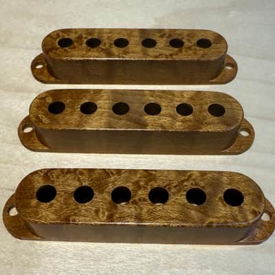 Strat single coil wood pickup cover set image 3