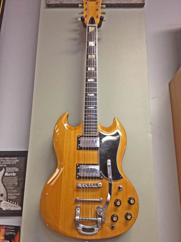 Aria SG Copy 1974 Natural Finish w/ hardshell case | Reverb