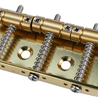 Gold Vintage Short Fixed Bridge with Brass Compensated 3-Saddle 54mm Guitar Bridge Compatible with Vintage Telecaster Tele Style Electric Guitar Replacement Parts image 4