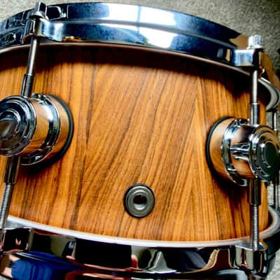 Like-New Fierce Drum Co., 13x5.5 Columbian Rosewood stave snare with all-DW hardware, Canopus and extra wires image 5