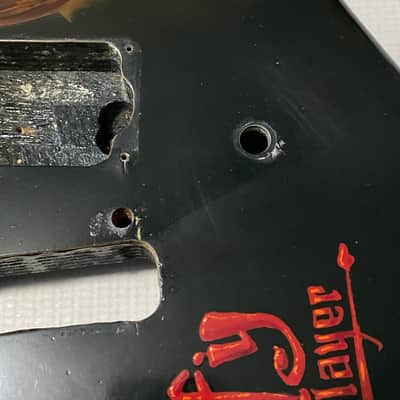 1980's Korean Kramer Striker 100st Black Single Pickup Guitar Body Floyd Ready Buffy Graphic image 8