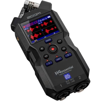 Zoom H4essential 4-Track 32-Bit Float Portable Audio Recorder with 32GB microSD Card, 25' XLRs and AA Batteries image 2