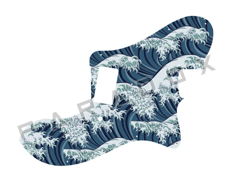 Custom Pickguard For Fender Telecaster Custom Built Billie Joe Armstrong - Japanese Wave Tattoo Graphic .090"