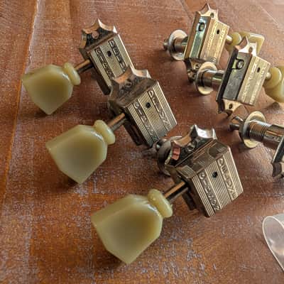 2001 Gibson Deluxe Tulip Vintage Style Tuning Pegs Set 3+3 CLEAN image 3