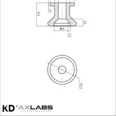 KD By AxLabs Longer Neck Area Strap Buttons (2) - Burnt Chrome image 2