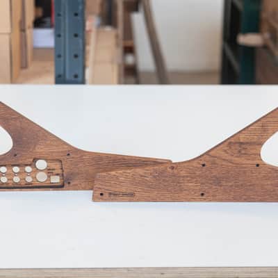 2 Many Synths - Little Phatty stage 1 or II or Sub Phatty sidepanels, solid Oak with Walnut colour image 6