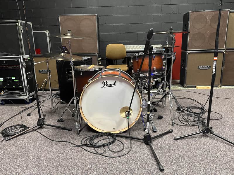 Pearl Decade Maple Kit w/cymbals and stands, bags for all equipment, double bass pedal and throne