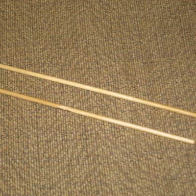 one pair new old stock A+ Mike Balter MB5B (5B) Medium Hard Keyboard Mallets - 1" diameter Oval Dark Green Rubber HEADS and Natural Birch HANDLES (for Marimba, Xylophone) mid to late 1990s (+ packaging) Unwound Series image 17