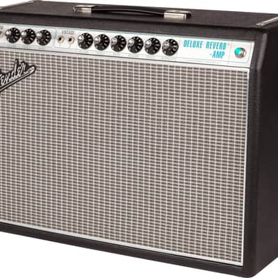 Fender '68 Custom Deluxe Reverb 2-Channel 22-Watt 1x12" Guitar Combo Black w/ Cover & Pedal $300 Saving!! image 3