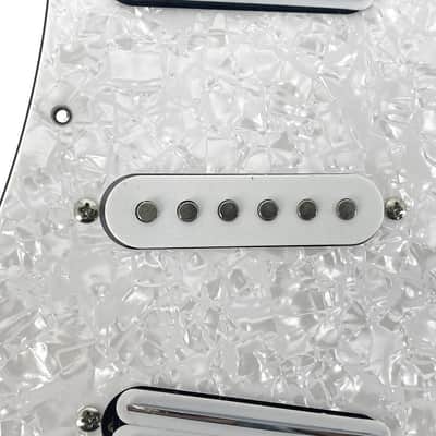 Stratocaster Style Loaded SSS Guitar Pickguard and Pickup, Pearl White image 3