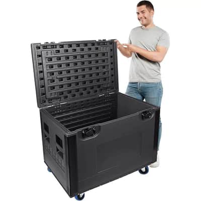 Heavy-Duty Audio Utility Road Trunk Case | Stackable Flight Case for Cables, Stage Lighting, DJ Gear, and Pro Equipment – Impact-Resistant Transport Storage image 2