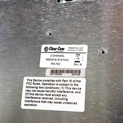 Clear-Com RM-702 1RU 2-Channel Remote Station CG01UW2 image 10
