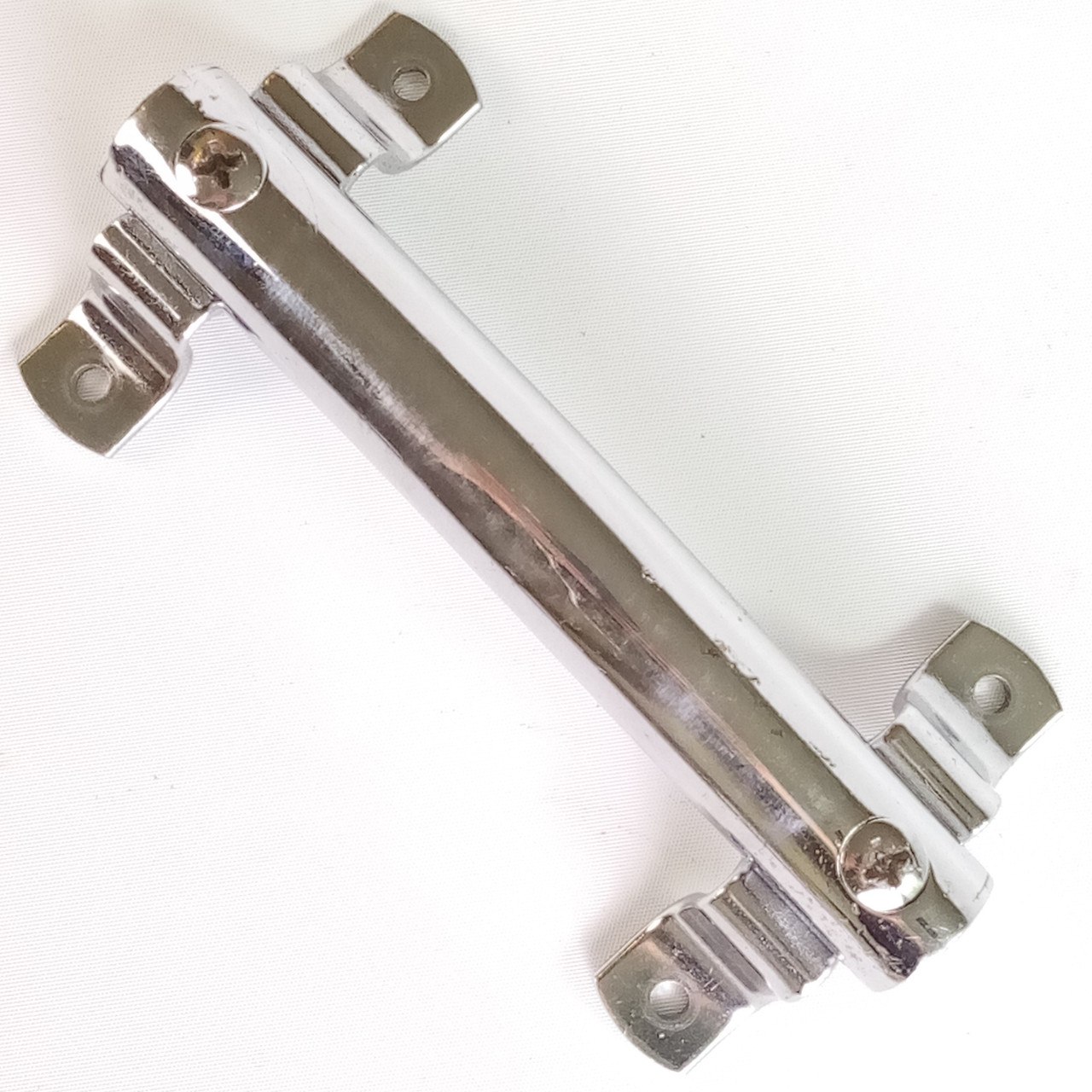 Pearl Bass Drum Rail Tom Mount 4hole L-Arm Chrome Japan 2 3/8"x 4.5" Vintage 60s — main photograph