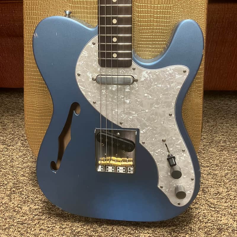 Nash T-69TL Thinline Tele Ice Blue Light Aging Lollar Pickups with Case image 1