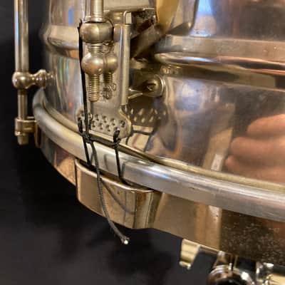 Slingerland 1930s - 5x14" Nickel Over Brass 6 Tube Lug Snare Drum image 7