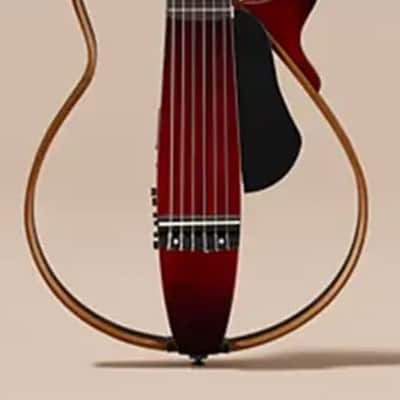 Yamaha SLG200N Nylon String Classical Silent Guitar - Crimson Red Burst image 7