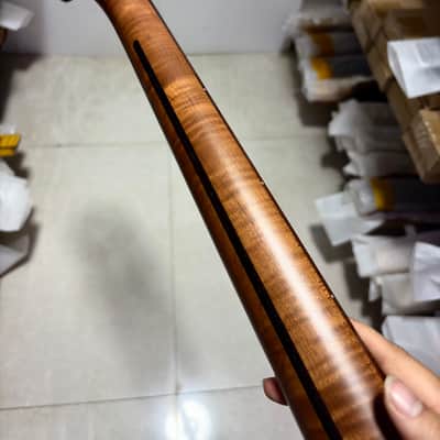 Discount 4 String 20 fret Roasted Flame Maple bass guitar neck Replace rosewood image 6