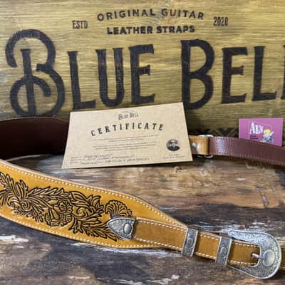 Blue Bell Straps  MONTEREY Artisan Custom for Al’s Music Factory  Aniline Patina Washed Silver Hardware image 4