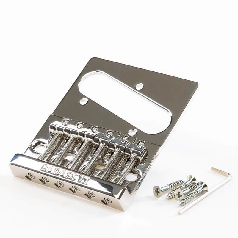 Leo Quan Badass T1 Telecaster Bridge – High-Mass Vintage-Style Upgrade for Increased Sustain – Model T1 - Nickel image 1