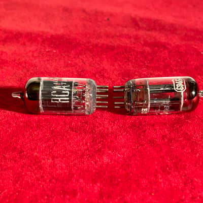 Vintage Pair RCA 12AU7 5963 White Paint Preamp/Amplifier Vacuum Tubes late-50s - Clear Glass image 6