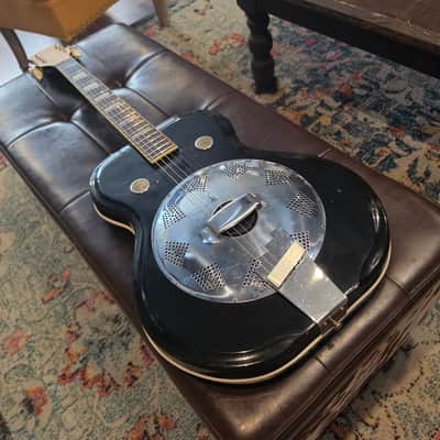 1964 Valco Airline Folkstar - Black - Res-O-Glass Resonator - w/Case image 8