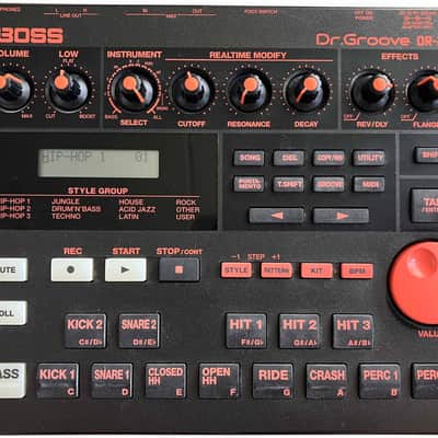 1998 Boss DR-202 Dr. Groove Hip Hop Techno Drum & Bass House Acid Jazz Latin Rock Programmable Digital Drum Machine