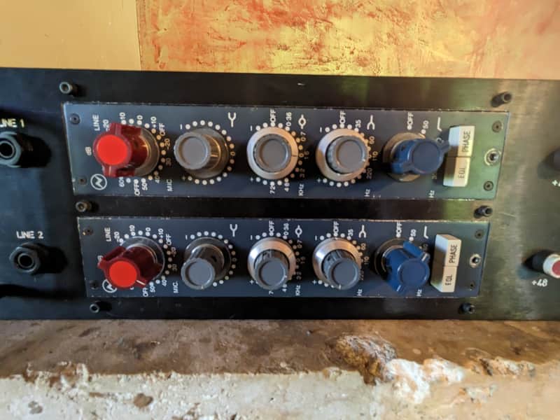 Vintage Neve 1073 Mic / Line Input Module with 3-Band EQ RED KNOB Racked image 1