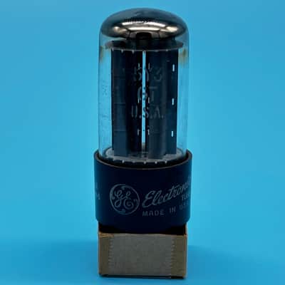 1965 General Electric 5Y3GT Vintage GE Gray Plate Halo Getter Tube! T344 image 2