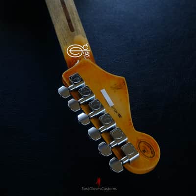 Fender Stratocaster Special Edition HSS Pelham Blue/Sunburst Heavy Aged Relic by East Gloves Customs image 24