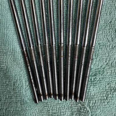 Ludwig Lot of 10 4 1/8” Bass Drum Tension Rods - Chrome image 1