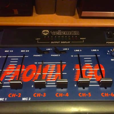 Velleman Promix 100 - 4 Channel + 2 microphone channel mixing panel image 1