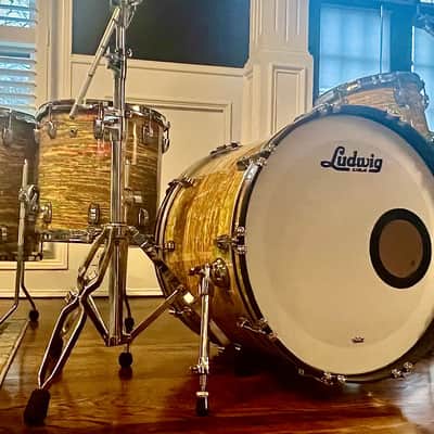 Ludwig Classic Maple 4-Piece Mod Shell Pack With 22" Bass Drum in Citrus Mod Finish image 2