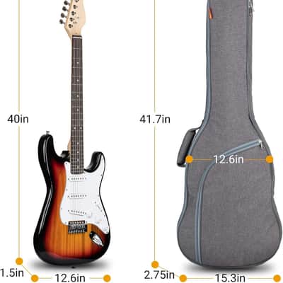 Electric Guitar Bag Padded Electric Guitar Gig Bag Case 0.35in Padding Dual Adjustable Shoulder Strap Electric Guitar Case image 2
