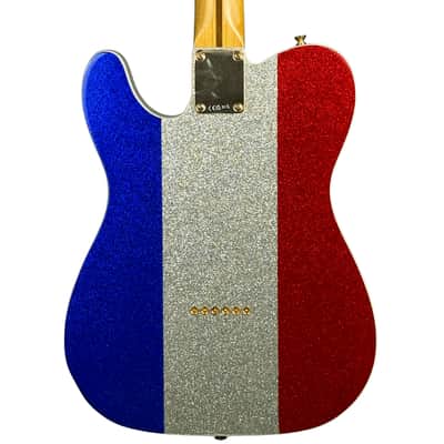 Fender Buck Owens Telecaster, Maple Fingerboard, Red, Silver and Blue Sparkle W/HSC (Used) image 9
