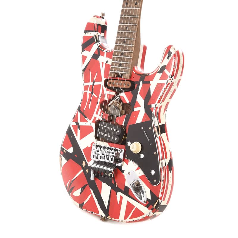 EVH Striped Series Frankie Red / White / Black Stripes Relic 2020 image 3