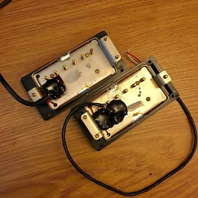 PAIR -Guild Hb-1 humbucker pickups Gold original vintage NOS manhattan x-500 image 2