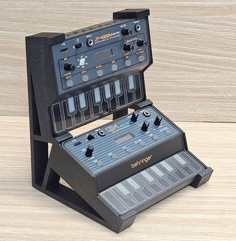 The Analog Source 2 Tier Angled Desktop Stand For Behringer JT-4000 JT-4000M UB-1 Micro Synthesizer image 1