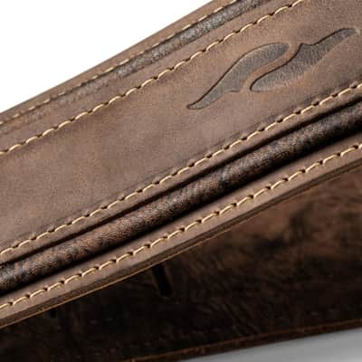 Taylor Guitars Element Distressed Leather 2.5" Guitar Strap in Dark Brown image 2