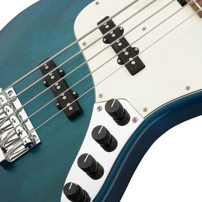 Sadowsky MetroLine 21-Fret Vintage J/J Bass-Red Alder Body-5 String-Bora Blueburst Transparent Satin image 8