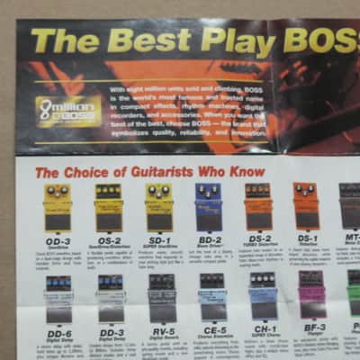 very clean Boss Product Lineup 2004 Vol.1 (fold open product catalog - fully open it is 14 inches L x 10 inches W), printed in Taiwan 2004 image 14