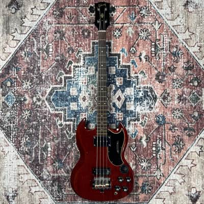 1969 Gibson EB3 Cherry Vintage 2 Pickup SG Electric Bass Guitar W/ Original Hardshell Case! image 5