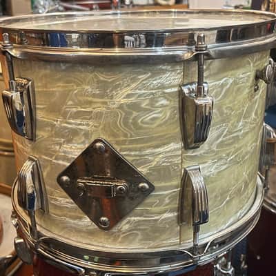 Ludwig 9x13Transition Badge tom 1958 - White marine pearl image 7
