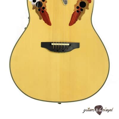 Ovation Elite 2078 AX-4 Deep Contour Acoustic/Electric Guitar - Natural w/ Case image 3