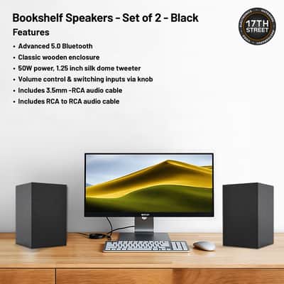 Audio-Technica AT-LP60XBT Fully Automatic Bluetooth Belt-Drive Stereo Turntable (Black) with 45 rpm Adapter, 4 Inch Bookshelf Speakers (Pair) and Waith Record Cleaning Kit (Essential Bundle Set) image 5