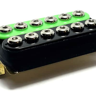 Zebra Green Black Crusader Bridge Position Humbucker Pickup, 1 qty ~ Featuring Chrome Poles image 1