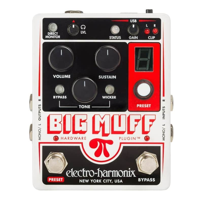 Electro-Harmonix Big Muff Pi Hardware Plugin Pedal with Buffered Bypass, Analog with Digital Control Circuit, and Stereo Audio image 1