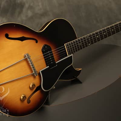 1956 Gibson ES-225 T Sunburst with original Brown hardshell case image 13