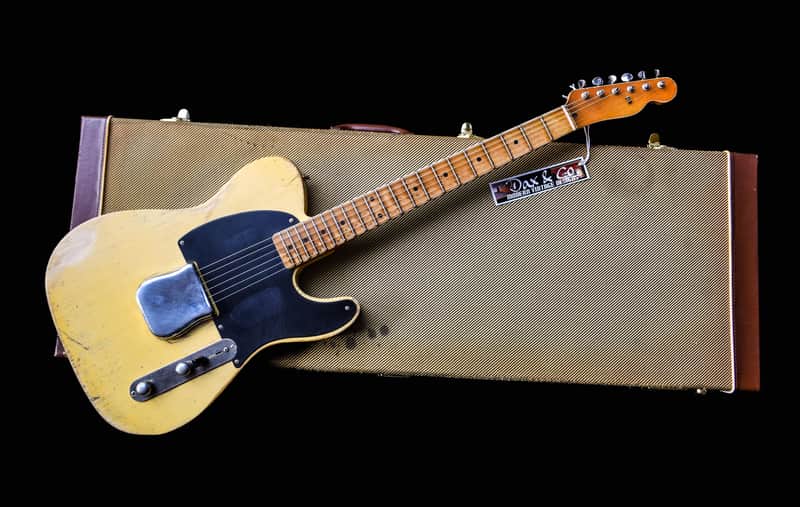 Dax&Co. 50's Esquire 2018 Vintage Blonde W/ Fender Telecaster Parts, FAT Neck, Bakelite Guard & Case image 1
